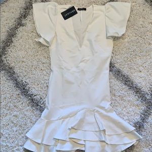 White Ruffle Mini Dress